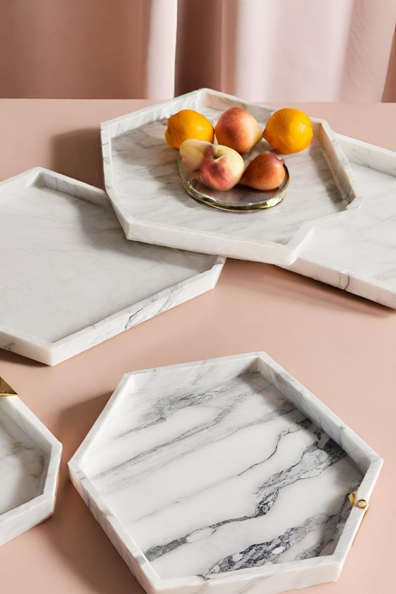 Hexagon Marble Tray