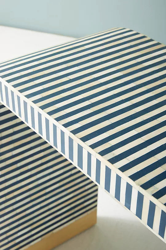 Waterfall Inlay Console Table - Striped