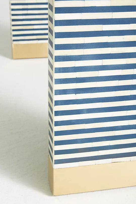 Waterfall Inlay Console Table - Striped