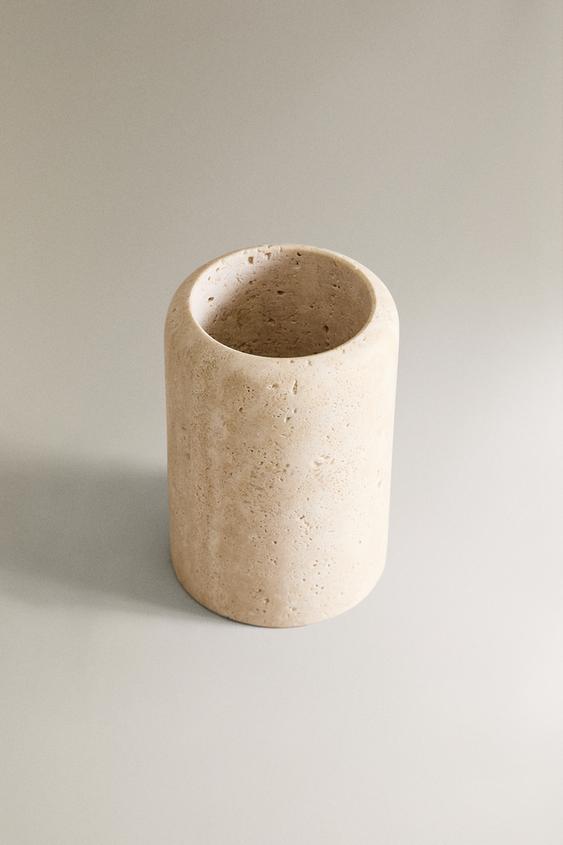 Travertine bath accessories