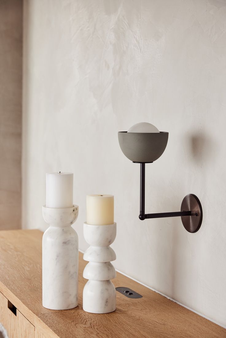 Aurelia - Marble Pillar Candle Holder (Set of 2)