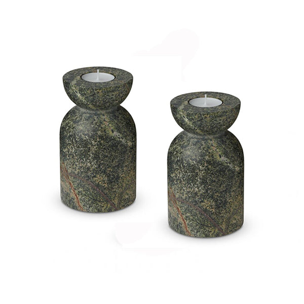 Alina Marble Pillar Candle Holder (Set of 2)