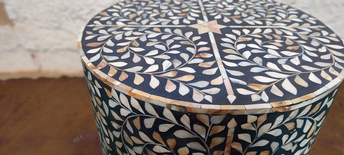 Azure Blossom End Table