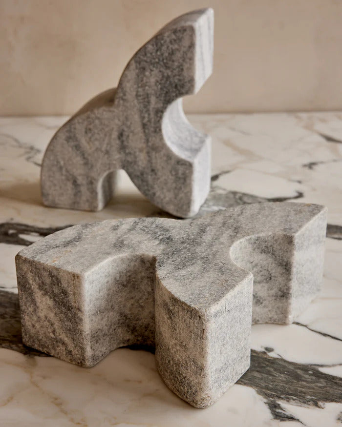 Marble Marvel Bookend // White Marble