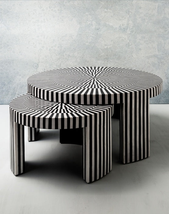 Inlayed Nest of twin Coffee Table