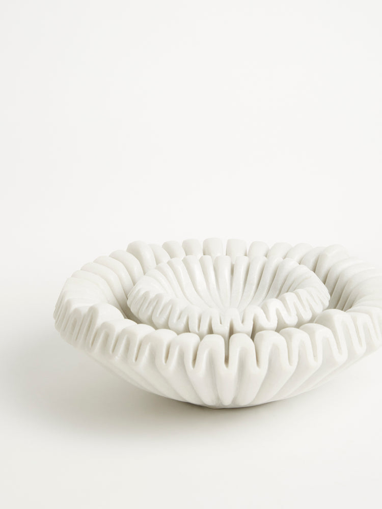 Ruffle Marble Bowl // Marble