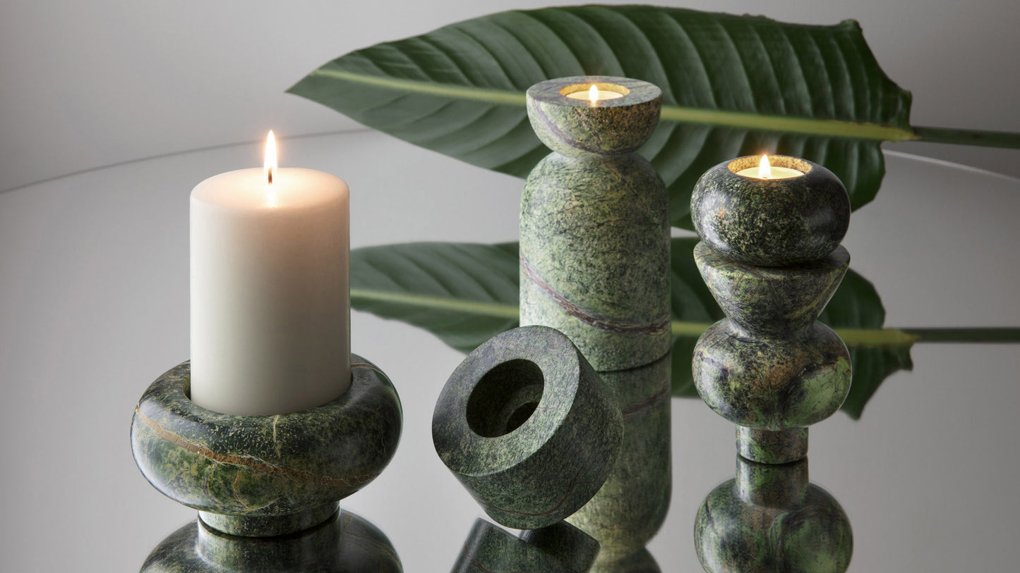 Alina Marble Pillar Candle Holder (Set of 2)