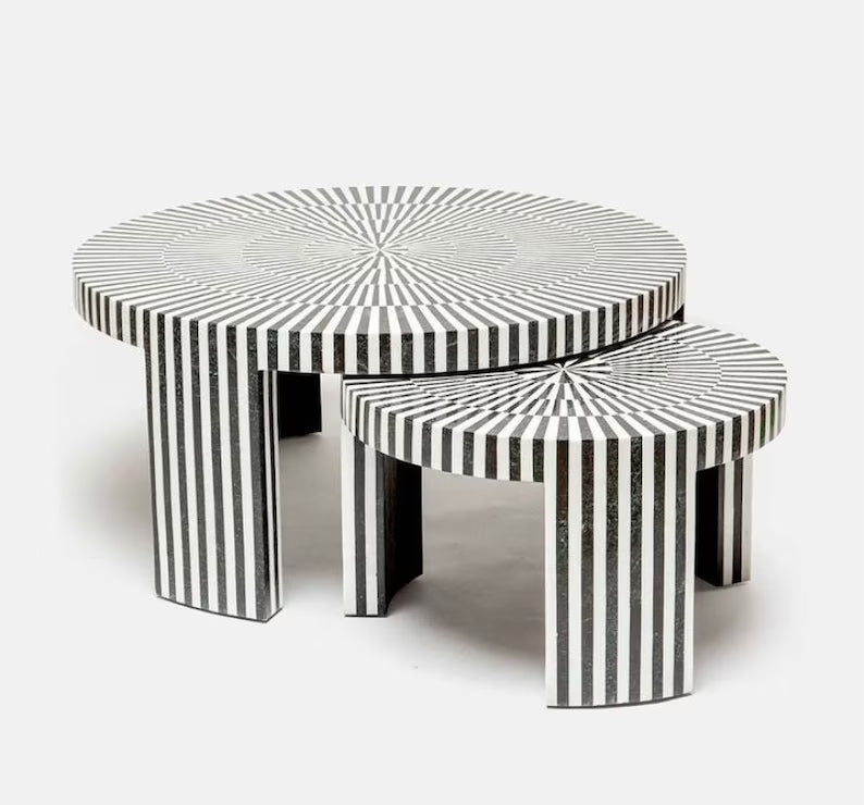 Inlayed Nest of twin Coffee Table