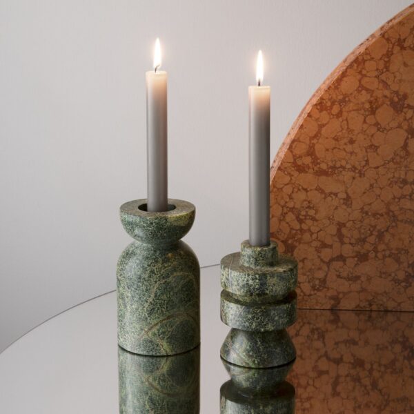 Alina Marble Pillar Candle Holder (Set of 2)
