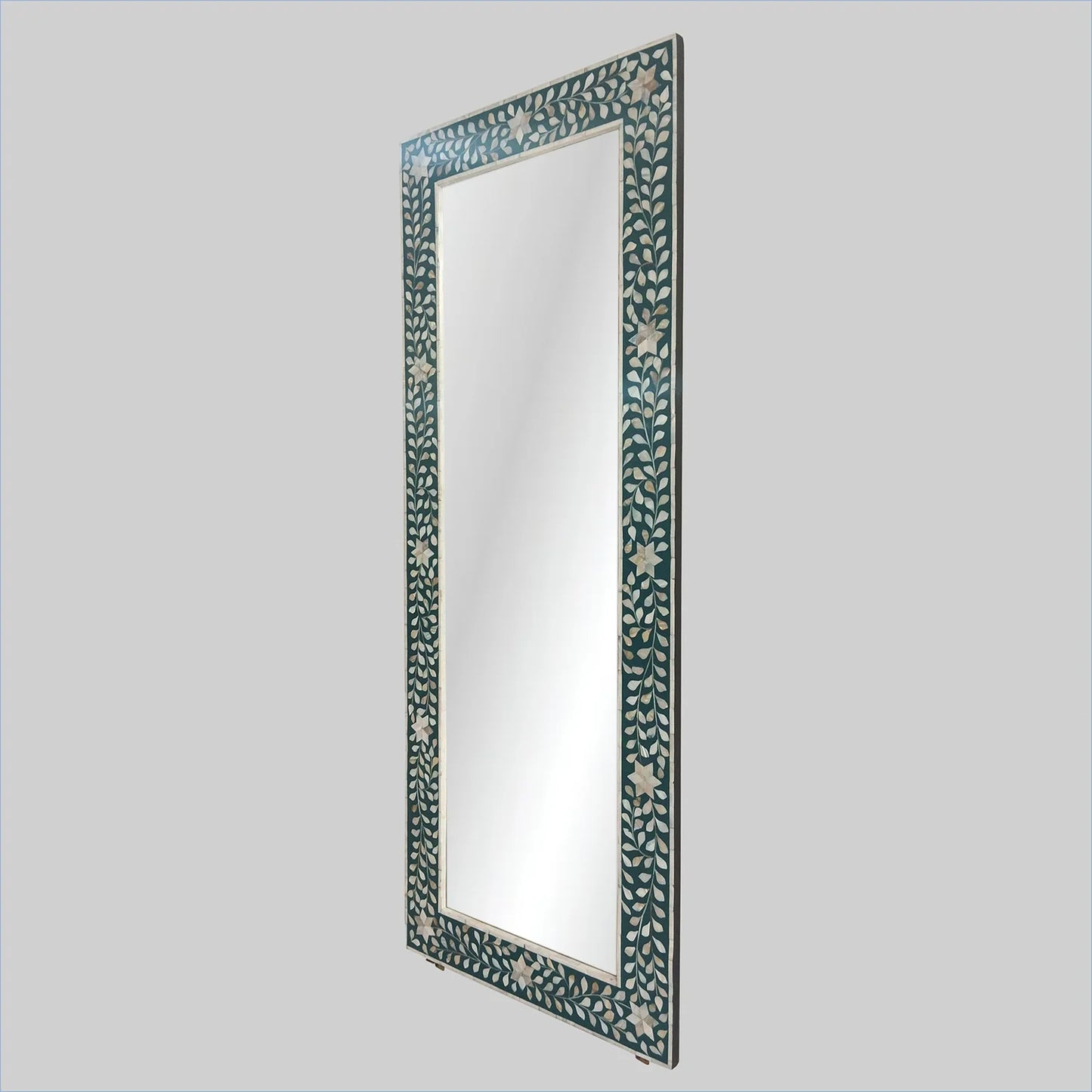 Ajna Floral Inlay Mirror