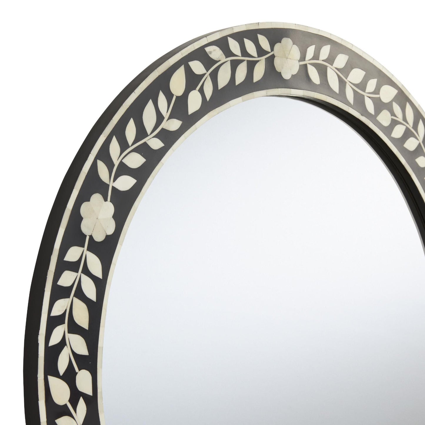Alazne Round Floral Mirror / Inlay