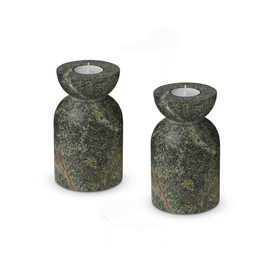 Alina Marble Pillar Candle Holder (Set of 2)