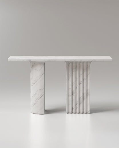 Arcus Console Table // White Arabescato