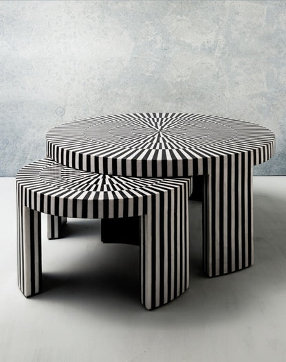 Inlayed Nest of twin Coffee Table