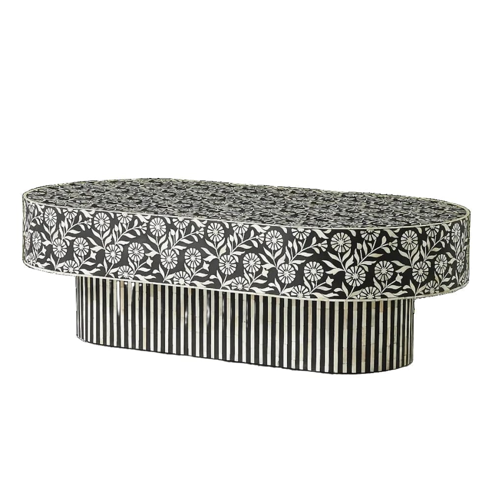Ebony Petal Inlay Coffee Table