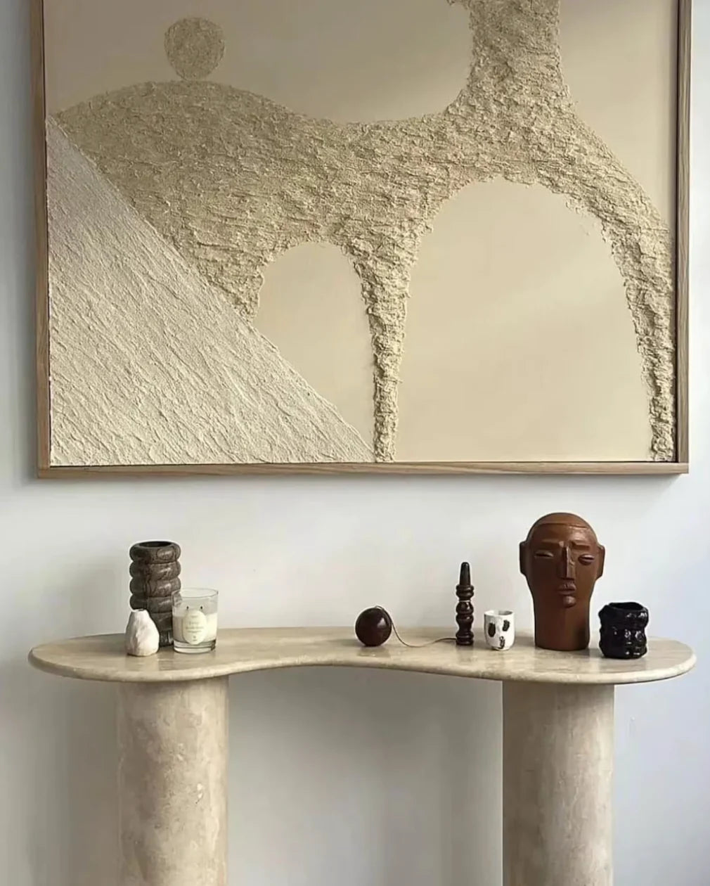 Faneel Console Table // Travertine
