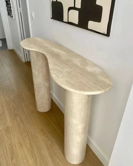 Faneel Console Table // Travertine