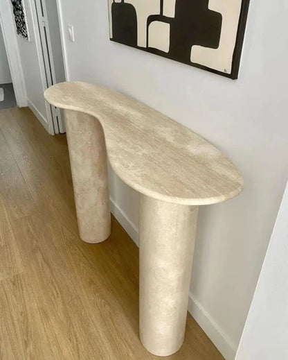 Faneel Console Table // Travertine
