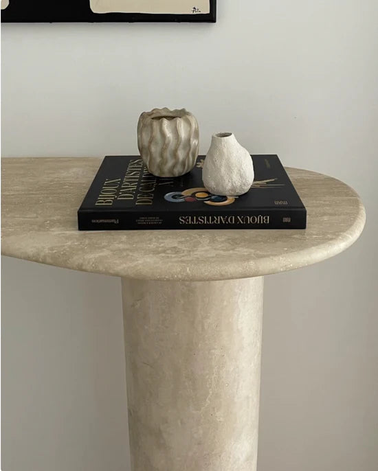 Faneel Console Table // Travertine