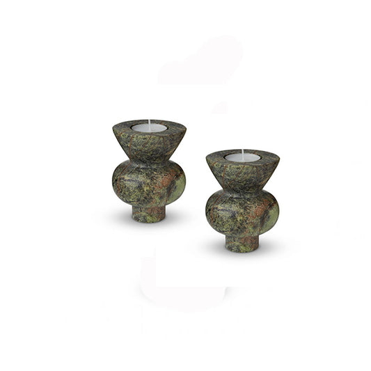 Iliana Candle Stand (Set of 2) // Marble Candlestick Holder