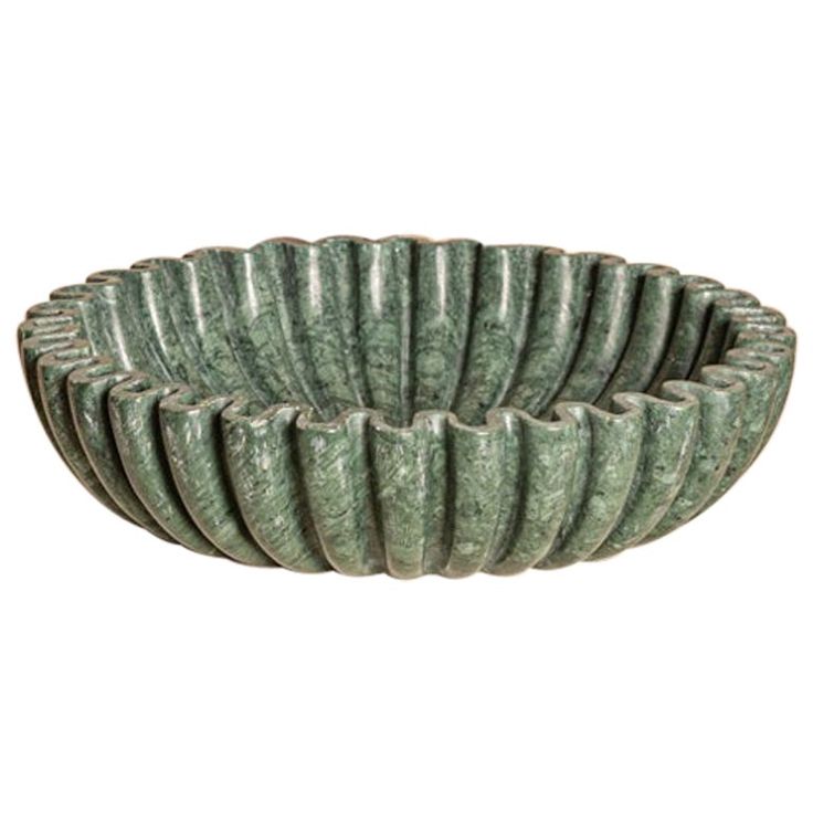 Ruffle Marble Bowl // Green Marble