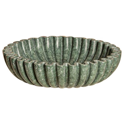 Ruffle Marble Bowl // Green Marble