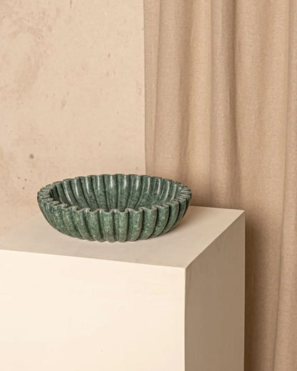 Ruffle Marble Bowl // Green Marble