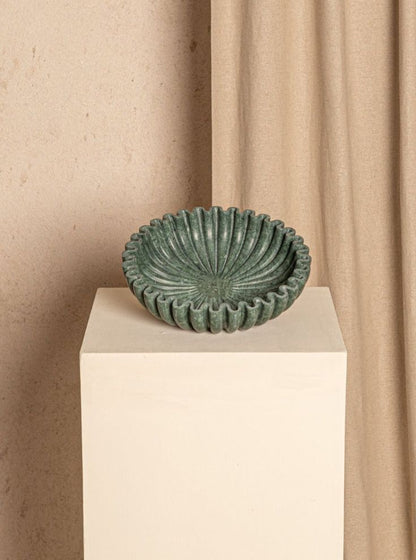 Ruffle Marble Bowl // Green Marble
