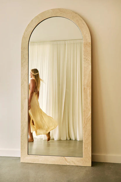Mirra Travertine Floor Mirror / Marble