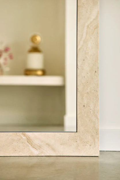 Mirra Travertine Floor Mirror / Marble
