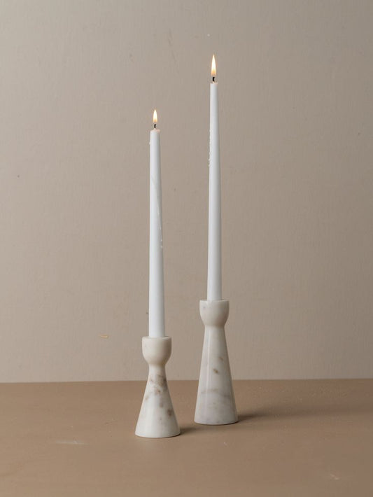 Lunaire Set – Marble Taper Candle Holders (Set of 2)