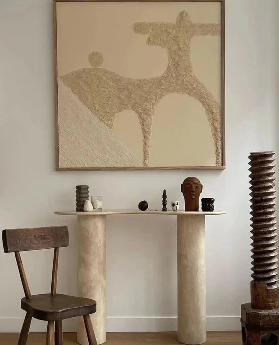 Faneel Console Table // Travertine