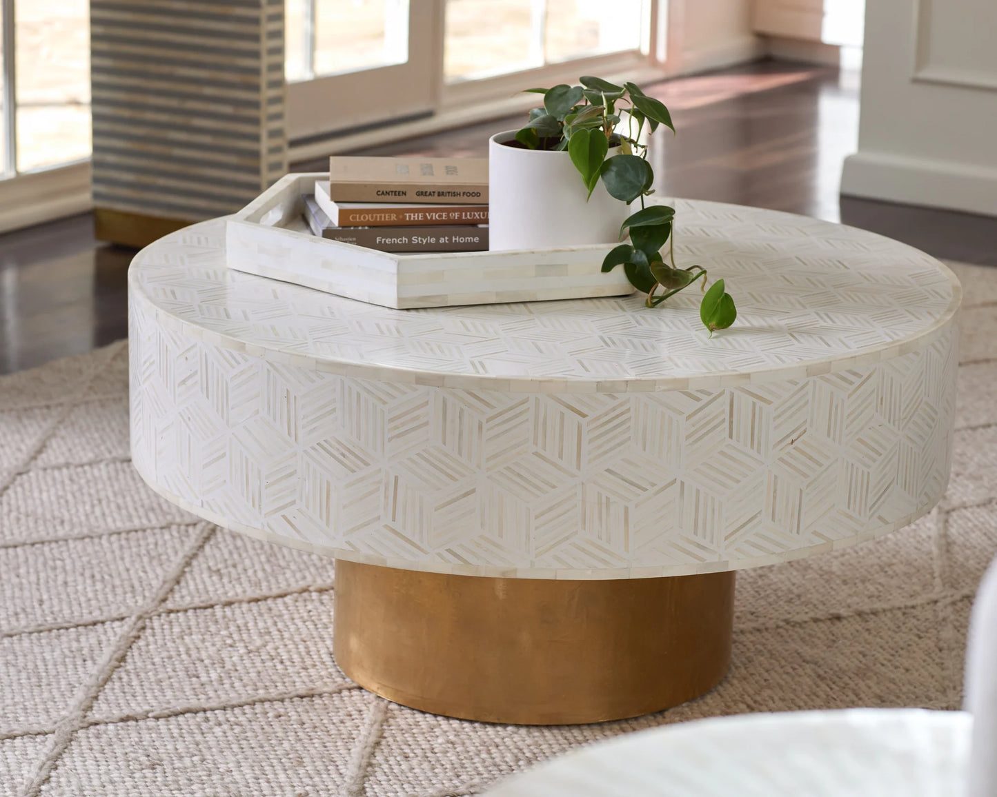 Striped Inlay Coffee Table