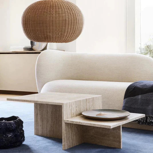 Symmetry Travertine Coffee Table