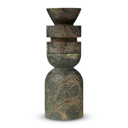Green Marble Candle Holder // Leora Candle Stand (Set of 2)